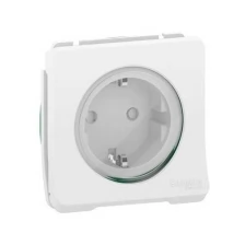 Розетка SCHNEIDER ELECTRIC MUREVA S с зазем.контактом и шторками, белый, IP55