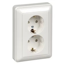 Schneider Electric Розетка 2-м СП W59 16А IP20 с заземл. защ. шторки в сборе сл. кость SchE RS16-255-28