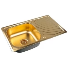 Врезная кухонная мойка 48 см, ZorG Sanitary PVD SZR-7848 BRONZE, бронза