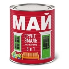 МАЙ 3 в 1 грунт-эмаль по ржавчине, черная (1,9 кг)