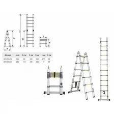 Лестница телескопическая алюминиевая 440 см 15 кг STARTUL