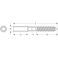 Шпилька сантехническая, шестигранник, Torx 25, М10x100мм, 600шт, оцинкованная, ЗУБР 37870-10-100-600