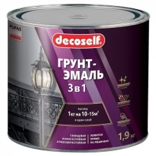 Декоселф грунт-эмаль черная (1,9кг) глянцевая / DECOSELF грунт-эмаль 3 в1 черная (1,9кг) глянцевая