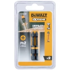 Бита ударная 2 шт/уп 50 мм PH2 IMPACT Torsion DeWalt DT70532T