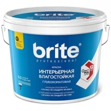 BRITE PROFESSIONAL краска интерьерная влагостойкая глубокоматовая, база С (2,7л)