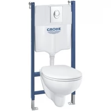 Готовый набор для туалета GROHE Bau Ceramic, инсталляция для подвесного унитаза GROHE Solido 5 в 1 (39419000)