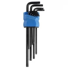 Набор ключей тундра black, TORX Tamper, экстрадлинные, CrV, TT10 - TT50, 9 шт.