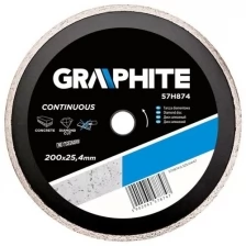 GRAPHITE Диск алмазный сплошной по бетону (200x25.4 мм) GRAPHITE 57H874