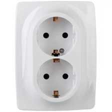 Розетка Эра 12 2X2P+E Schuko 16A-250В IP20 White 12-2116-01 / Б0029238