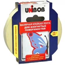 Лента малярная Unibob для фигурных линий желтая 19 мм 25 м